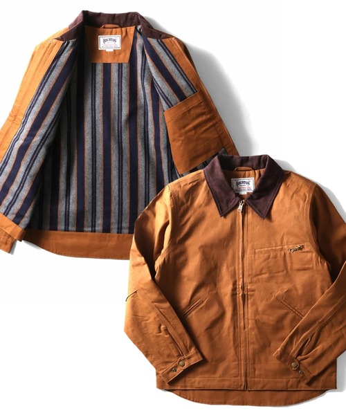 HOUSTON ヒューストン ダックジャケット ジップ ワークジャケット HOUSTON ブルゾン アウター ヒューストン DUCK ZIP WORK JACKET