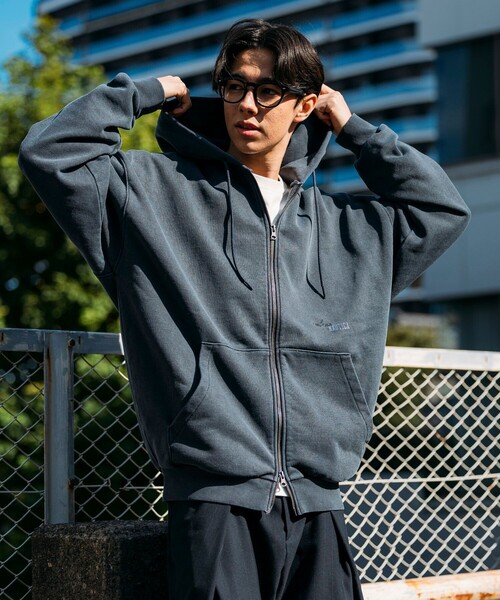 NAUTICA ピグメント加工 HIDDEN LOGOダブルジップパーカー NAUTICA | NAUTICA/ノーティカ ピグメント加工 HIDDEN LOGO スウェット