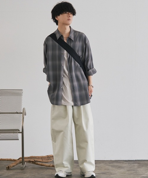 その他 yun WYM LIDNM | HIGH COUNT PEACH GABA DEEP TUCK PANTS - Buyee