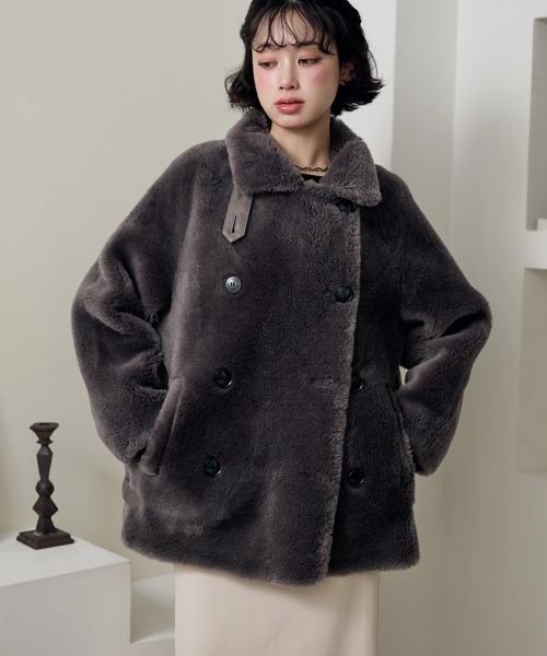 LAULEN スタンドカラーボアミドルジャケット LAULEN | B3 boa jacket /スタンドカラーボアミドルジャケット - Buyee