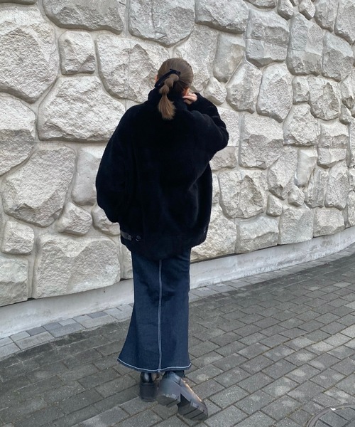 LAULEN | B3 boa jacket /スタンドカラーファーミドルジャケット