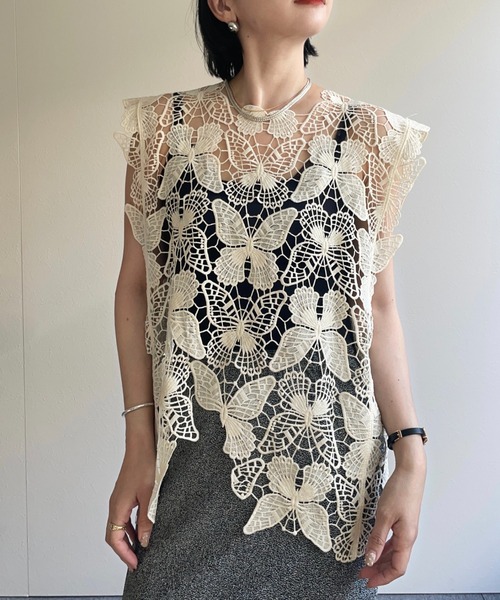 Bonheur~ボヌール様　新品2点　フラワーレースネッニット　レースベスト AP RETRO | フラワーレースアソートベスト/2way - Buyee, an Online