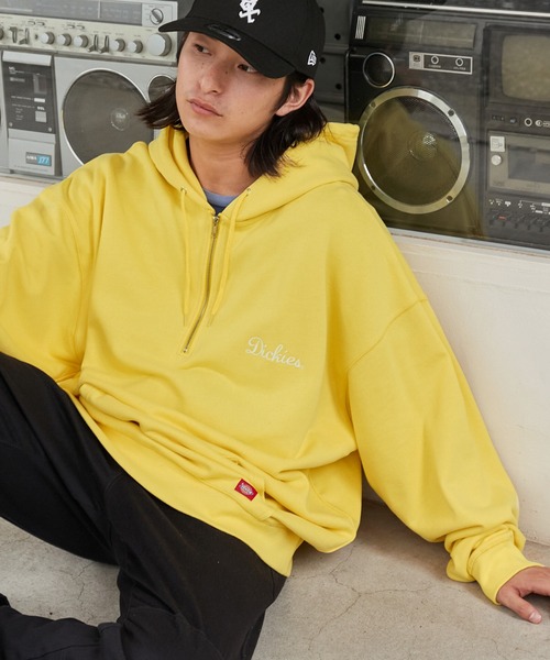 【DICKIES】★ルーズフィット バナー ロゴ フード★ DICKIES | Dickies/ディッキーズ ロゴ刺繍 裏毛オーバーサイズ