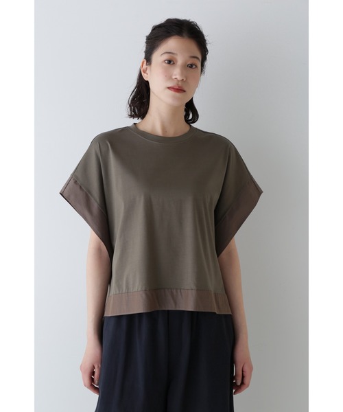 human woman 異素材コンビカットソー 24SS 日本製 human woman｜◇異素材コンビカットソー | Rakuten Fashion(楽天
