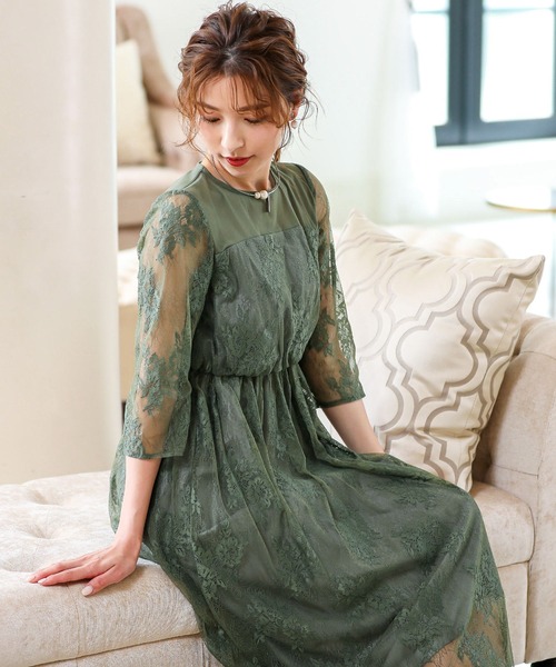 Fashion Letter レース切り替えバックリボン 結婚式ワンピース パーティードレス Buyee An Online Proxy Shopping Service Shop At Zozotown Bot Online