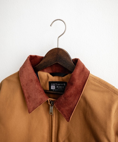 企業特注】カーハート☆刺繍ロゴ襟コーデュロイ デトロイトジャケット　ブラウン CARHARTT | Carhartt カーハート DUCK DETROIT JACKET BLANKET LINED