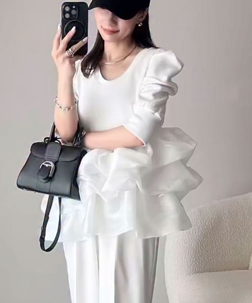 AMELY | バルーンフリルドッキングトップス - Buyee, an Online