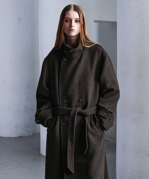 CLEL | 【CLEL】Wool Blend Tech Melton Double Chester Coat / ウール
