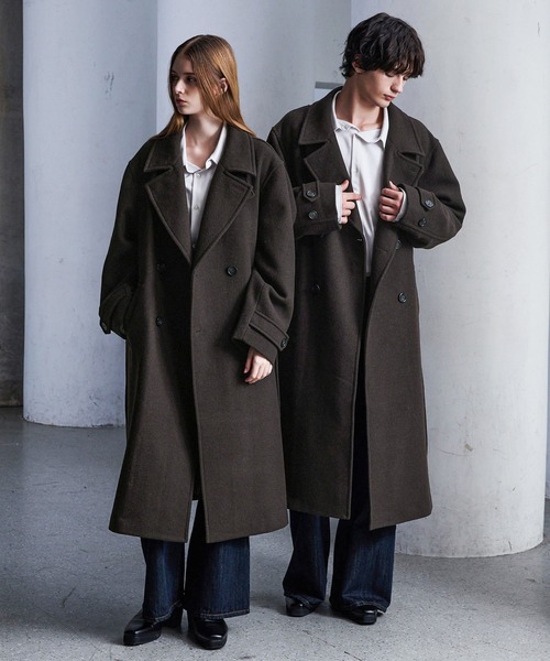 CLEL | 【CLEL】Wool Blend Tech Melton Double Chester Coat / ウール