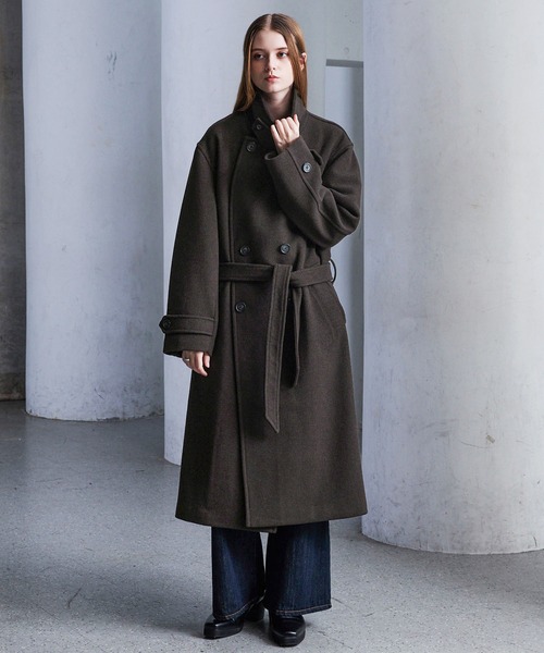 CLEL | 【CLEL】Wool Blend Tech Melton Double Chester Coat / ウール