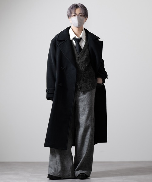 CLEL | 【CLEL】Wool Blend Tech Melton Double Chester Coat / ウール