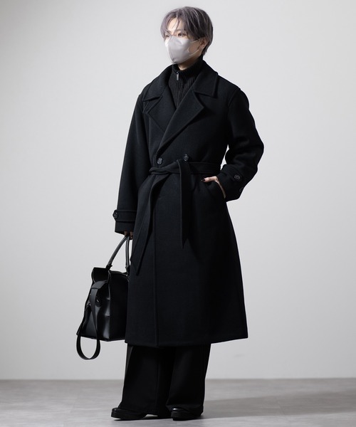 CLEL | 【CLEL】Wool Blend Tech Melton Double Chester Coat / ウール