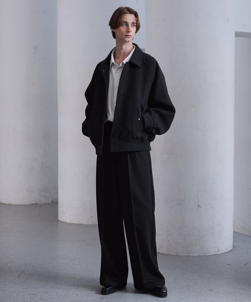 CLEL ウールブレンド テックメルトン2wayブルゾン CLEL | 【CLEL】Wool Blend Tech Melton 2Way Blouson / ウール