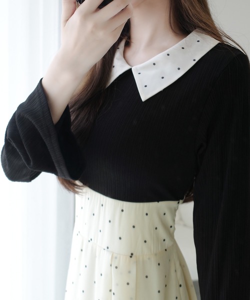 M DOLLY | *M DOLLY original* shirt docking check block dress