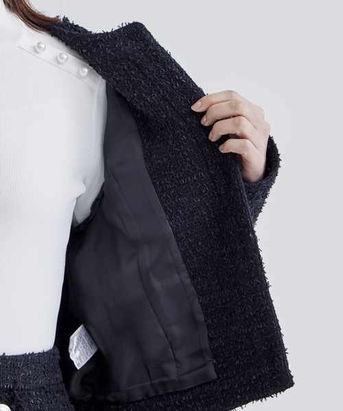 ボーダーズアットバルコニー パディングジャケット 中綿 36 ブラック BORDERS at BALCONY / ボーダーズアットバルコニー】JACKET NOIR