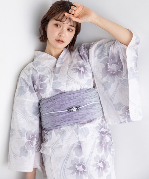 Zozotown 浴衣 麻の葉 紺 撫松庵 浴衣 麻の葉柄 レディース浴衣 送料無料 紺 白 オフホワイト プレタ お仕立て上がり 夏着物 東レ セオアルファ使用 洗える おしゃれ 女性用 フリーサイズ ブランド 和装専門店 久保商店