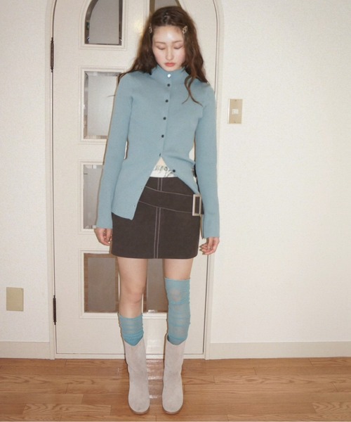 musubore ローウエストスエードミニスカート MUSUBORE | low waist suede mini skirt / ローウエストスエードミニ