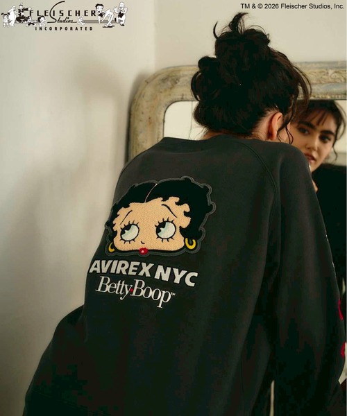 BETTY BOOP | 《AVIREX× Betty Boop》CREW NECK SWEAT - Buyee, an