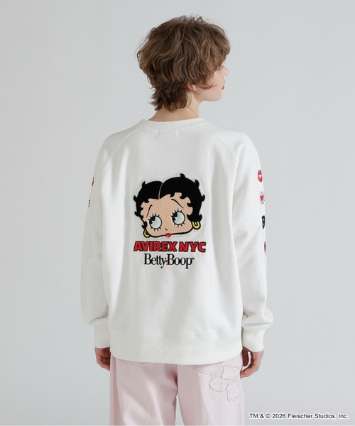 AVIREX NYC Betty Boop トレーナー BETTY BOOP | 《AVIREX× Betty Boop》CREW NECK SWEAT - Buyee, an