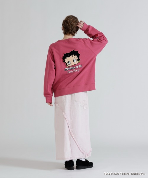 BETTY BOOP | 《AVIREX× Betty Boop》CREW NECK SWEAT - Buyee, an