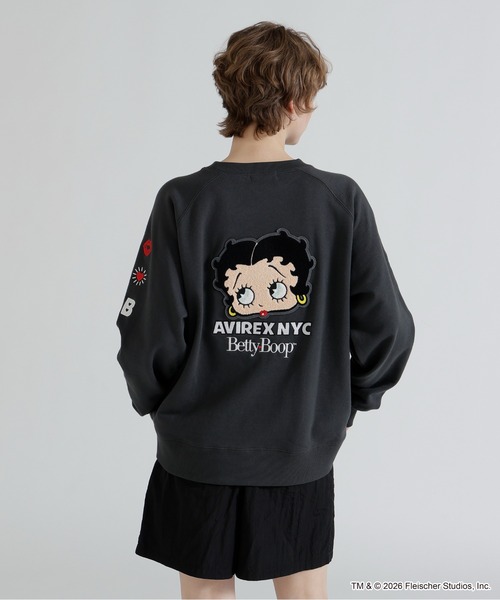 AVIREX NYC Betty Boop トレーナー BETTY BOOP | 《AVIREX× Betty Boop》CREW NECK SWEAT - Buyee, an