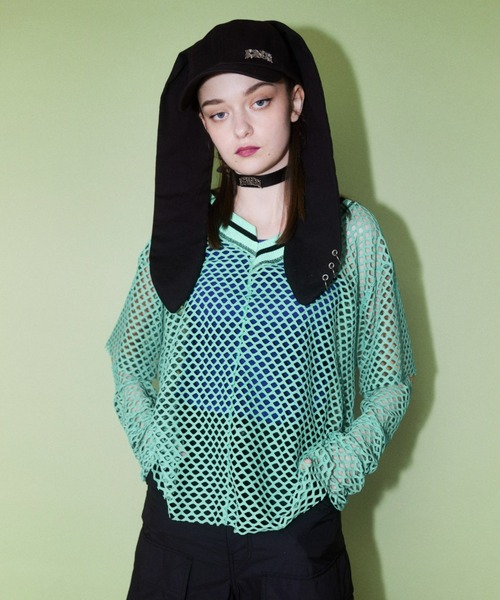 Candy Stripper HELLO KITTY MESH トップス Candy Stripper×HELLO KITTY MESH トップス