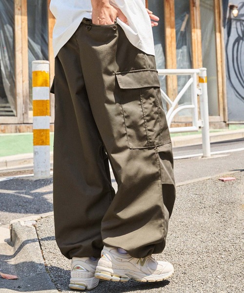 Y's ワイズフォーメン ミリタリー ナイロンカーゴパンツ ワイド ドローコード Y's ワイズフォーメン ミリタリー ナイロンカーゴパンツ ワイド
