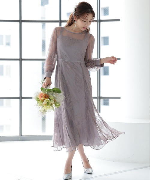 PREFERIR | シアーレース バック リボン 結婚式 パーティー