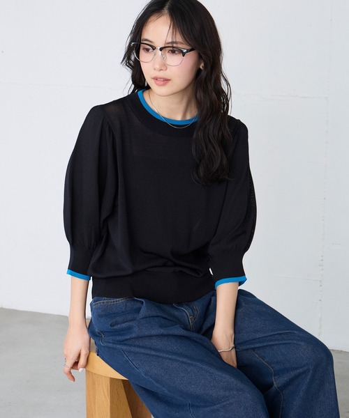 5分袖ボートネックトップス: トップス｜ハニーズ公式通販 PLEATS 