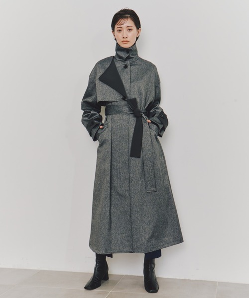 サッと羽織れる】ウールリバーステンカラーコート | RIVE DROITE