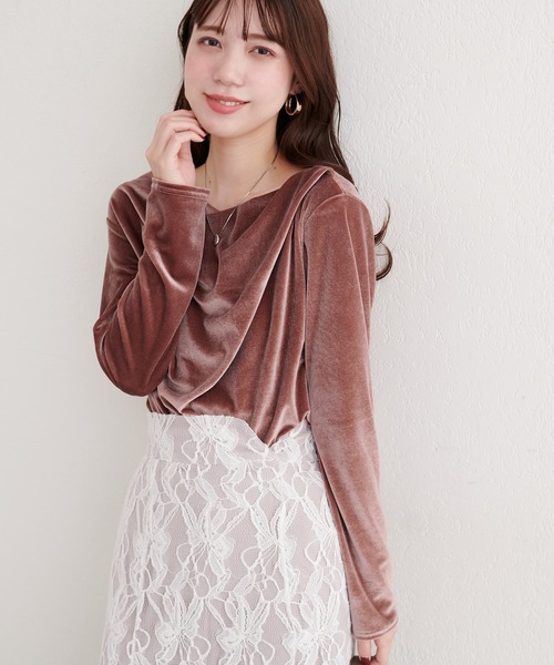 NATURAL COUTURE | ラメベロアドレーププルオーバー - Buyee, an 