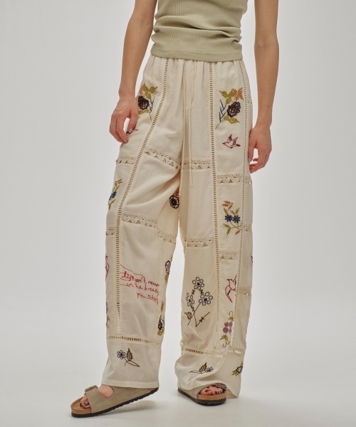 パンツ TODAY FUL Embroidery Patchwork Trousers TODAYFUL | Embroidery Patchwork Trousers - Buyee, an Online