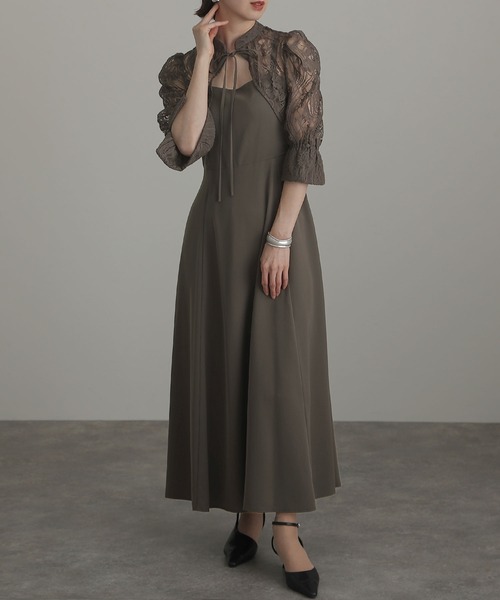 atlo オケージョン ワンピース M atlo Mサイズ パーティードレス スタンドカラー 結婚式 オケージョン