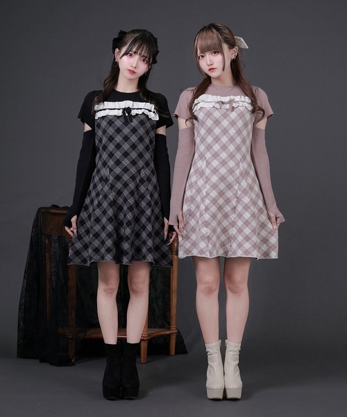 PAL ELFY | フリルチェックニットワンピース - Buyee, an Online Proxy