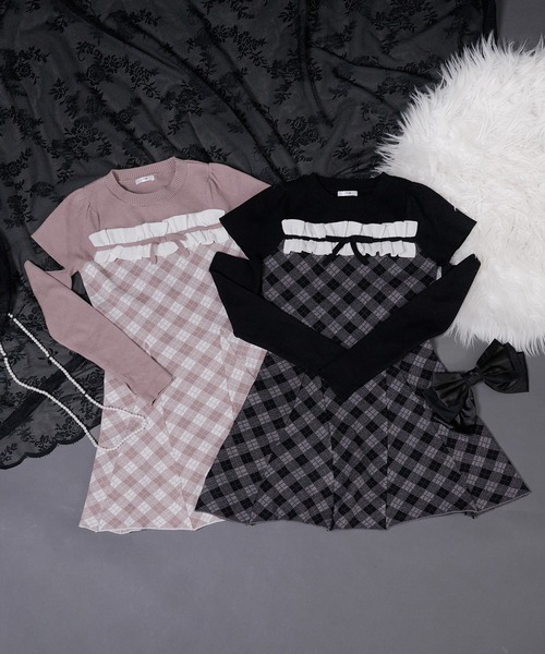 PAL ELFY | フリルチェックニットワンピース - Buyee, an Online Proxy