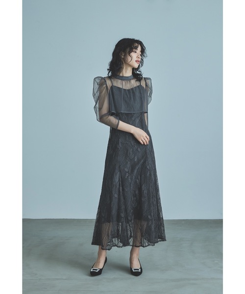 niana マタニティ　リボンエンブロイダリーレイヤードドレス リボンエンブロイダリーレイヤードドレス マタニティ 妊婦 結婚