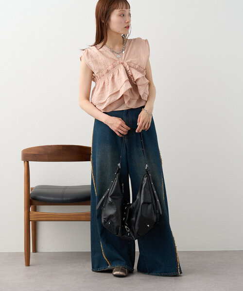 W CLOSET | 【6色展開】マルチWAYフリルブラウス - Buyee, an