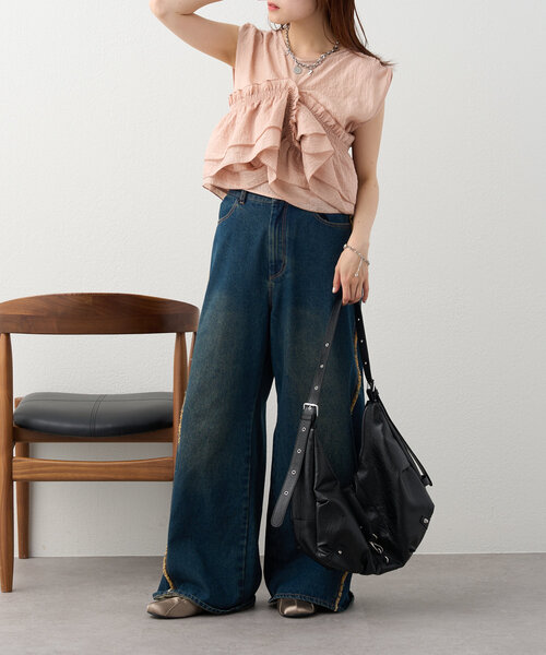 ブラウス シャツ 「６色展開」マルチWAYフリルブラウス レディース w closet ブラウス シャツ 「6色展開」マルチWAYフリルブラウス