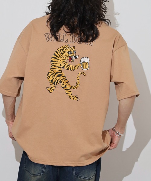 tシャツ ATELANE アソート　ワンポイント刺繍 バック刺繍オーバーサイズ 半袖Tシャツ レディース メンズ セール】ATELANE/ルーズシルエット刺繍入り半袖Tシャツ（Tシャツ