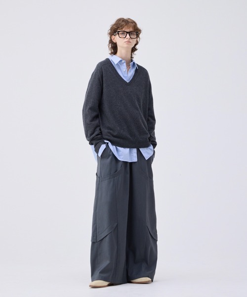 パンツ Wide straight curve tuck trousers 95875878b_b_01_500.jpg