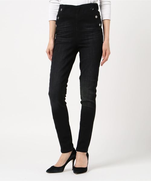 BUTTON SUPER SKINNY DENIM PANT 