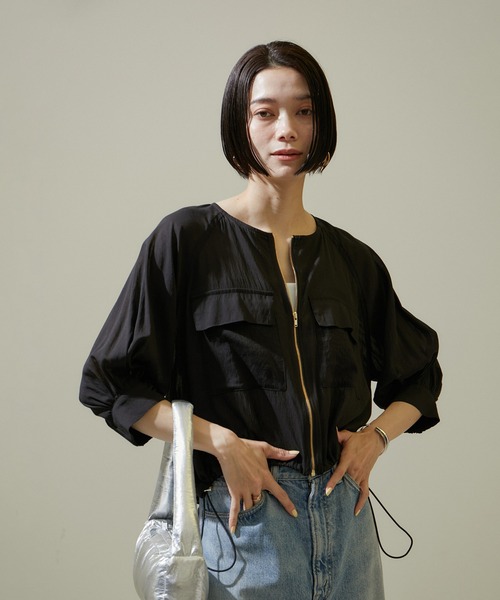 SALON adam et rope' ウールリバーフーデッドハーフコート