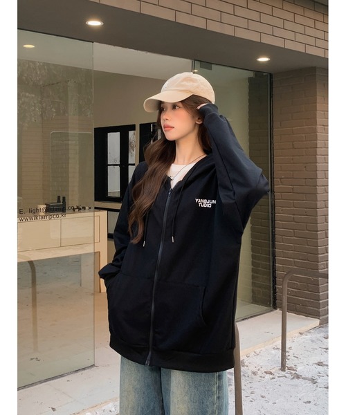 DEVICE | オーバーシルエット シンプルパーカー ジップパーカ