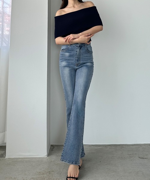 パンツ willfully side frill line denim PT セール】side frill line denim PT（デニムパンツ）｜WILLFULLY