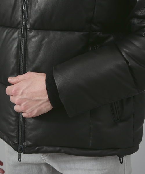 5351 POUR LES HOMMES | ラムレザーショートダウンジャケット - Buyee 