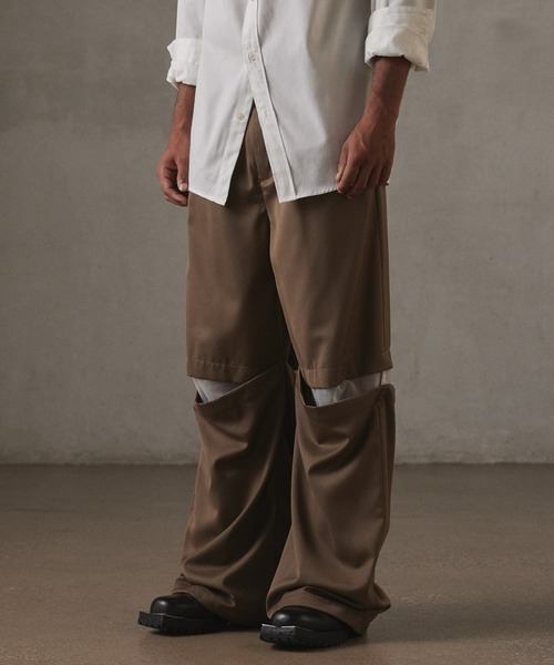 パンツ GRANCY Tulle Layereddesign Slacks L GRANCY】Tulle Layereddesign Slacks / チュール レイヤード