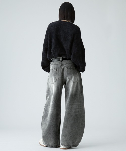 VELNUS | 【VELNUS】【12oz】Vintage Design Curved Wide Denim Pants