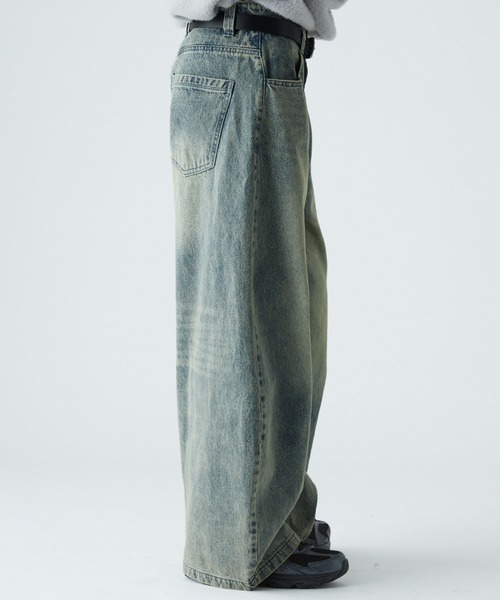 VELNUS | 【VELNUS】【12oz】Vintage Design Curved Wide Denim Pants