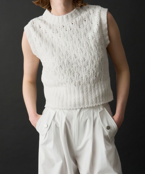 WILLFULLYhandmade random pearl knit vest
