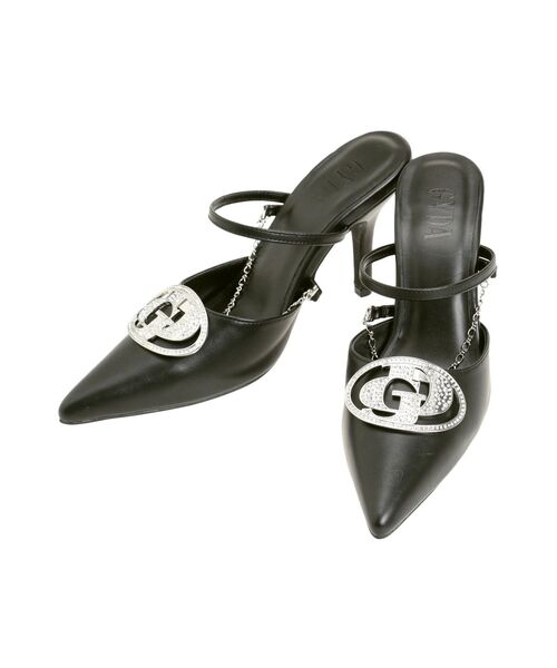 GYDA 3way GDビジューMOLDチェーンストラップポインテッドミュール GYDA | 3way GDビジューMOLDチェーンストラップポインテッドミュール